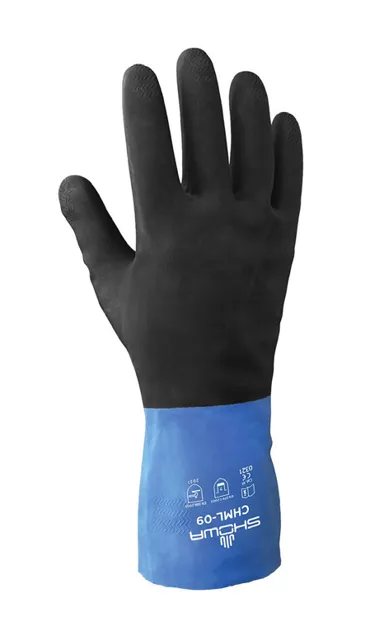 Luva latex/neoprene azul/amarelo 30 cm